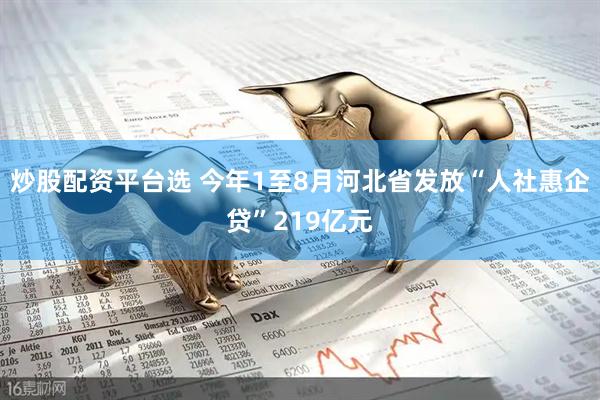 炒股配资平台选 今年1至8月河北省发放“人社惠企贷”219亿元